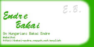 endre bakai business card